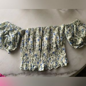 Abercrombie & Fitch Off The Shoulder Puff Sleeve shirt